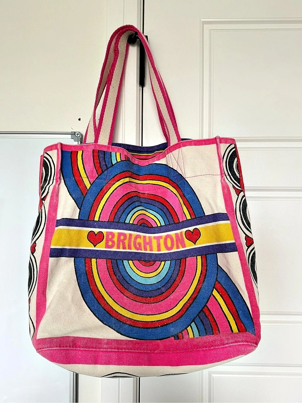 Brighton Love to be Bold Canvas Tote Pink & Multicolor